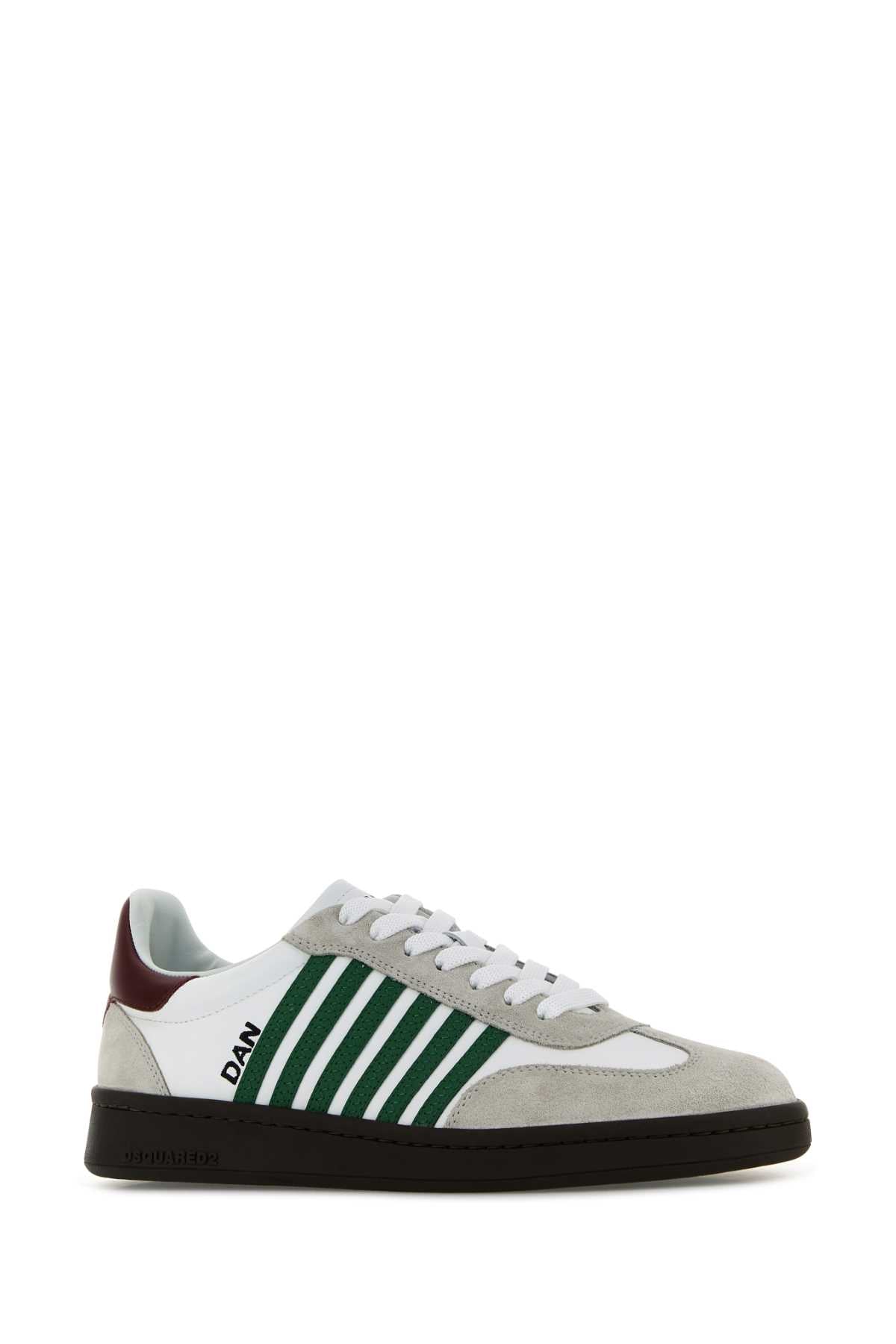 WHITE LEATHER BOXER SNEAKERS DSQUARED2