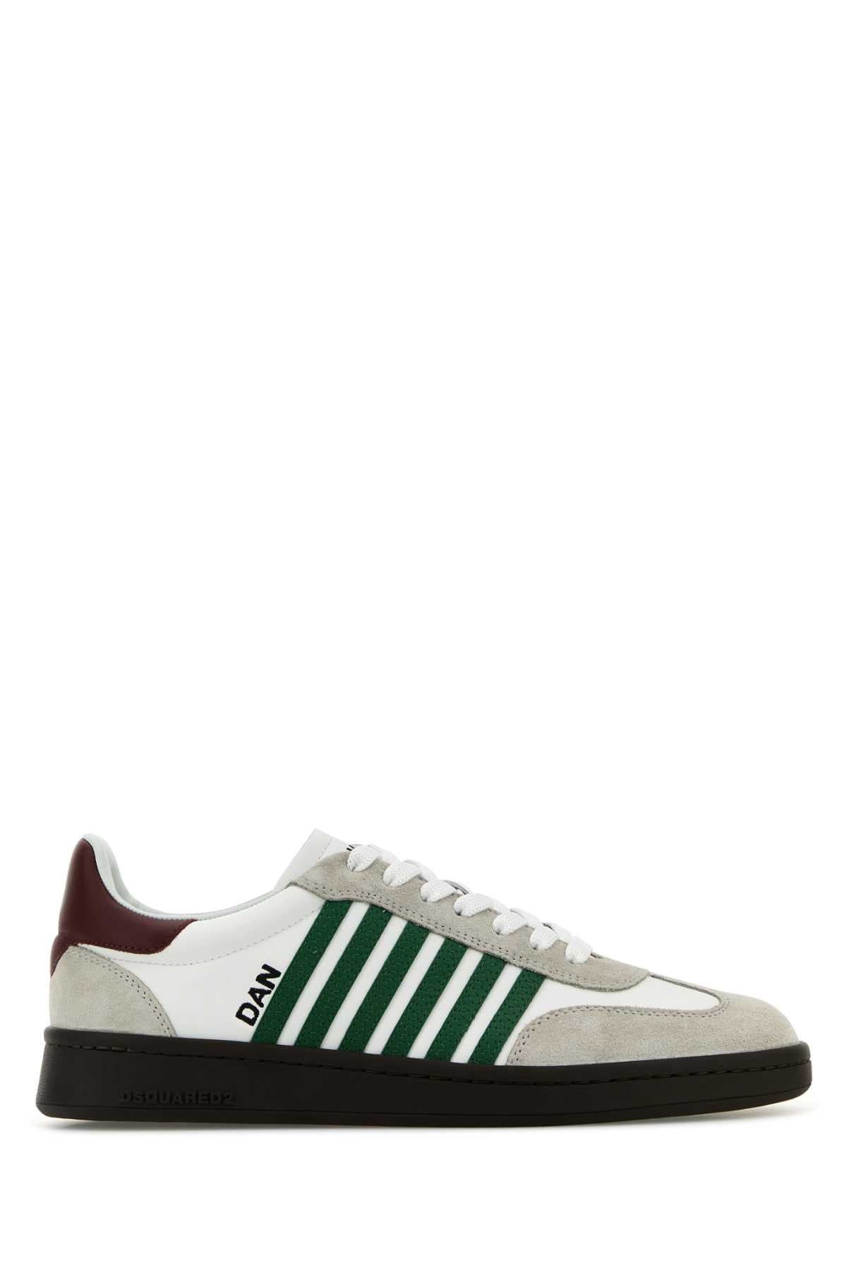 WHITE LEATHER BOXER SNEAKERS DSQUARED2 WHITE 44.5