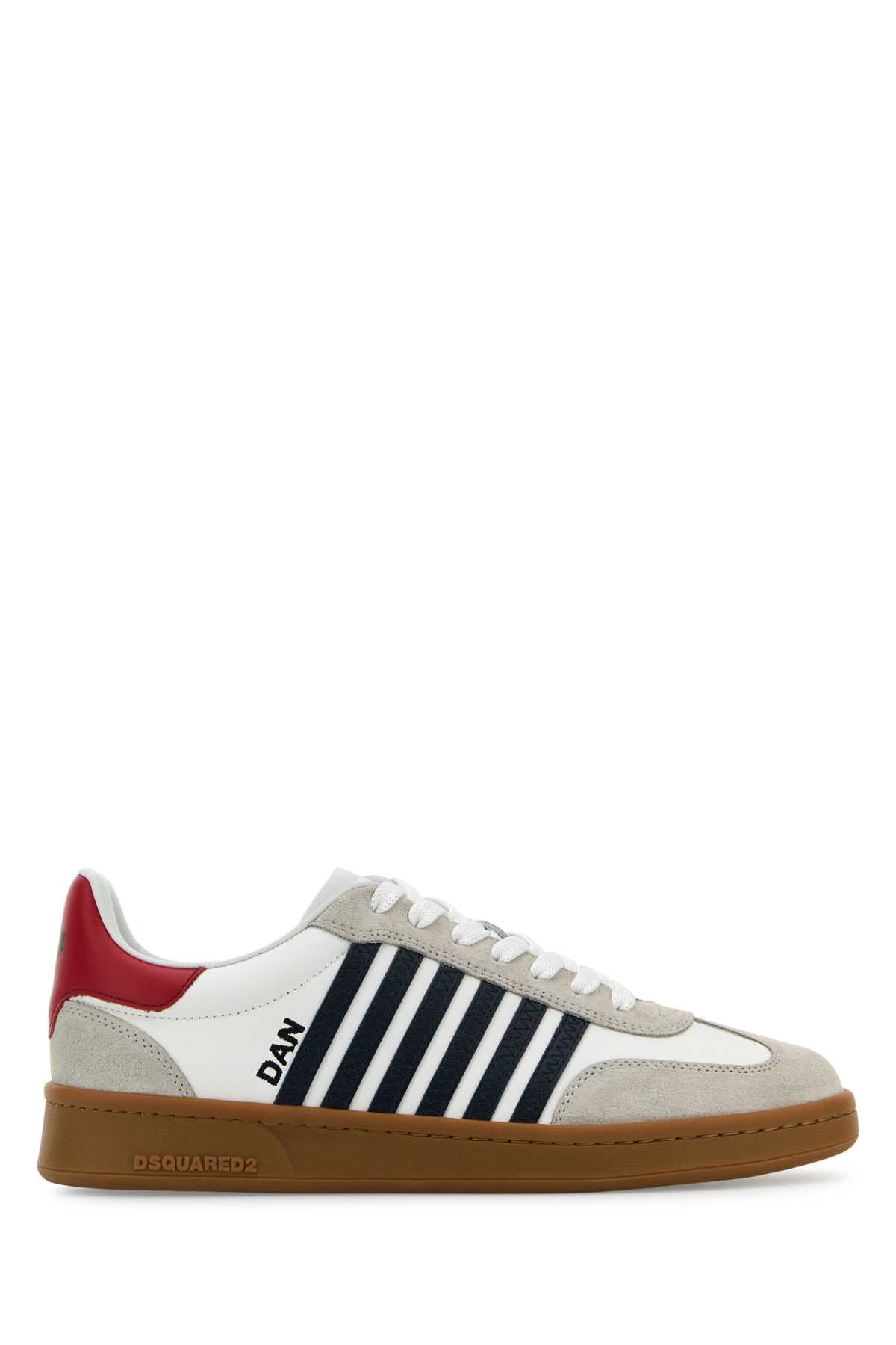 WHITE LEATHER BOXER SNEAKERS DSQUARED2 WHITE 40.5