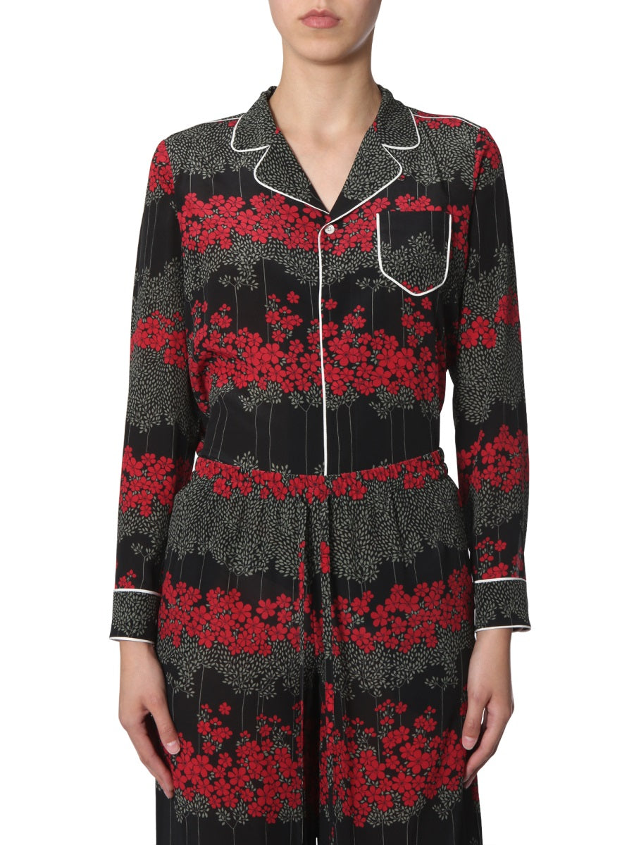 SHIRT WITH DREAMING PEONY PRINT RED VALENTINO BLACK 40