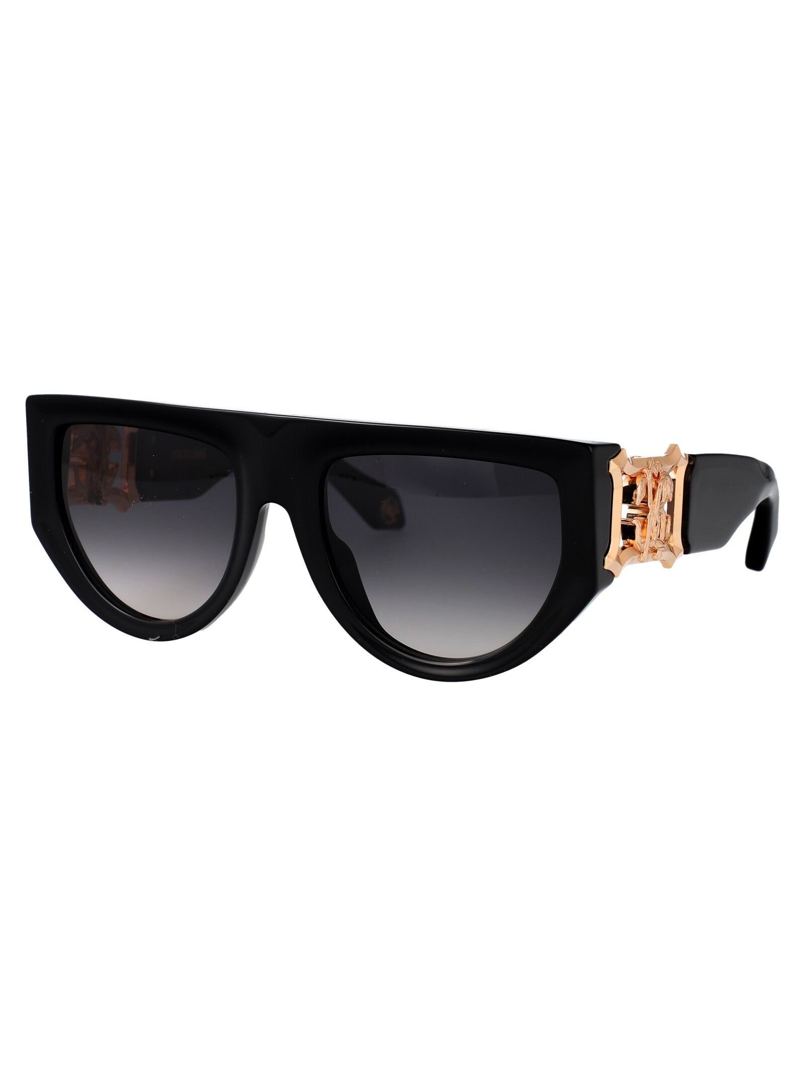 NERO LUCIDO ACETATE AND METAL SUNGLASSES Roberto Cavalli
