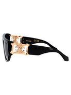 NERO LUCIDO ACETATE AND METAL SUNGLASSES Roberto Cavalli
