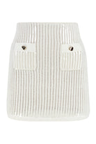 KNITTED MINI SKIRT Self-Portrait White S