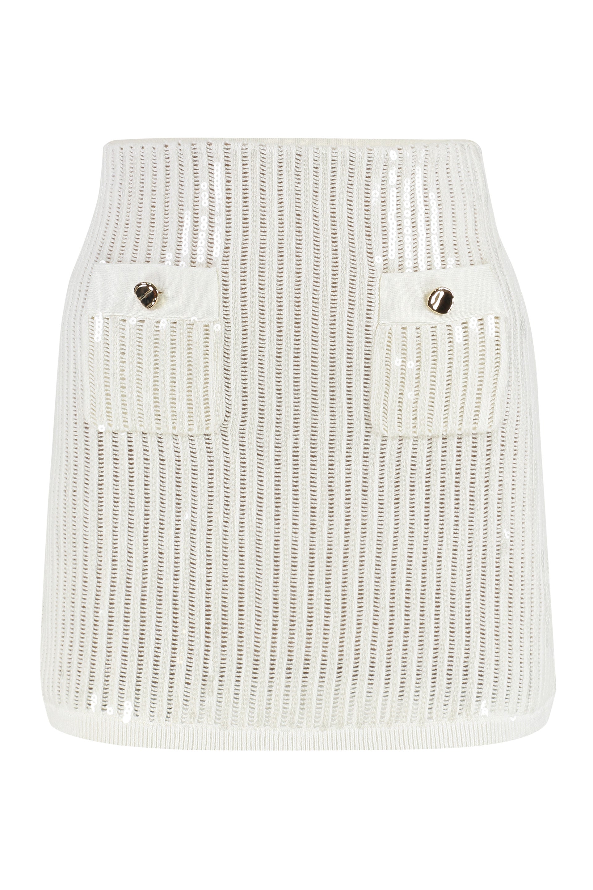 KNITTED MINI SKIRT Self-Portrait White S