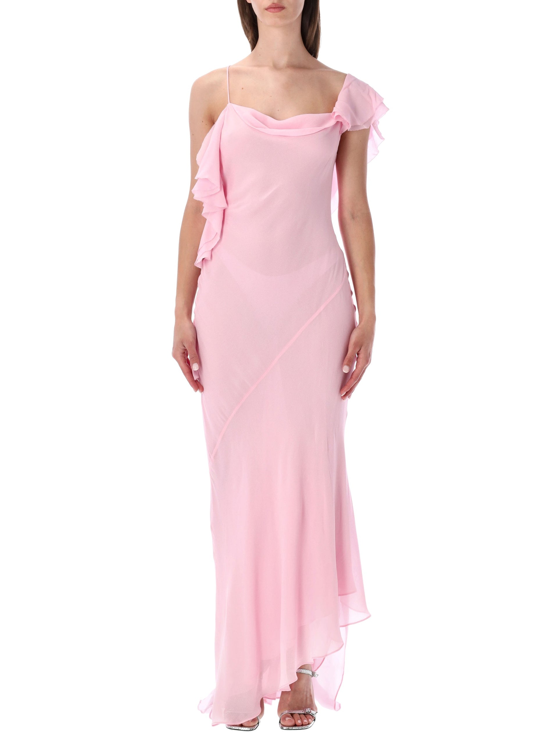 lord and taylor maxi dresses Self-portrait Georgette Ruffled One-Shoulder Maxi Dress