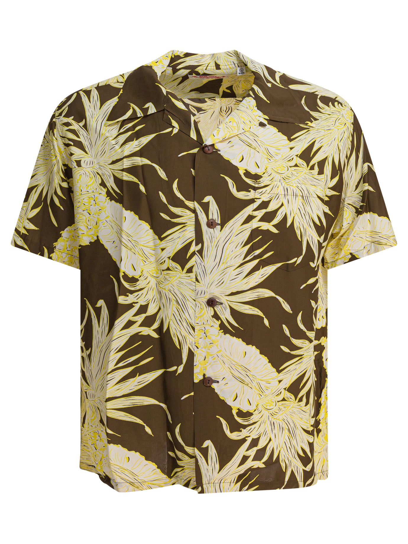 "ISLAND PINEAPPLE" SHIRT SUN SURF BROWN M