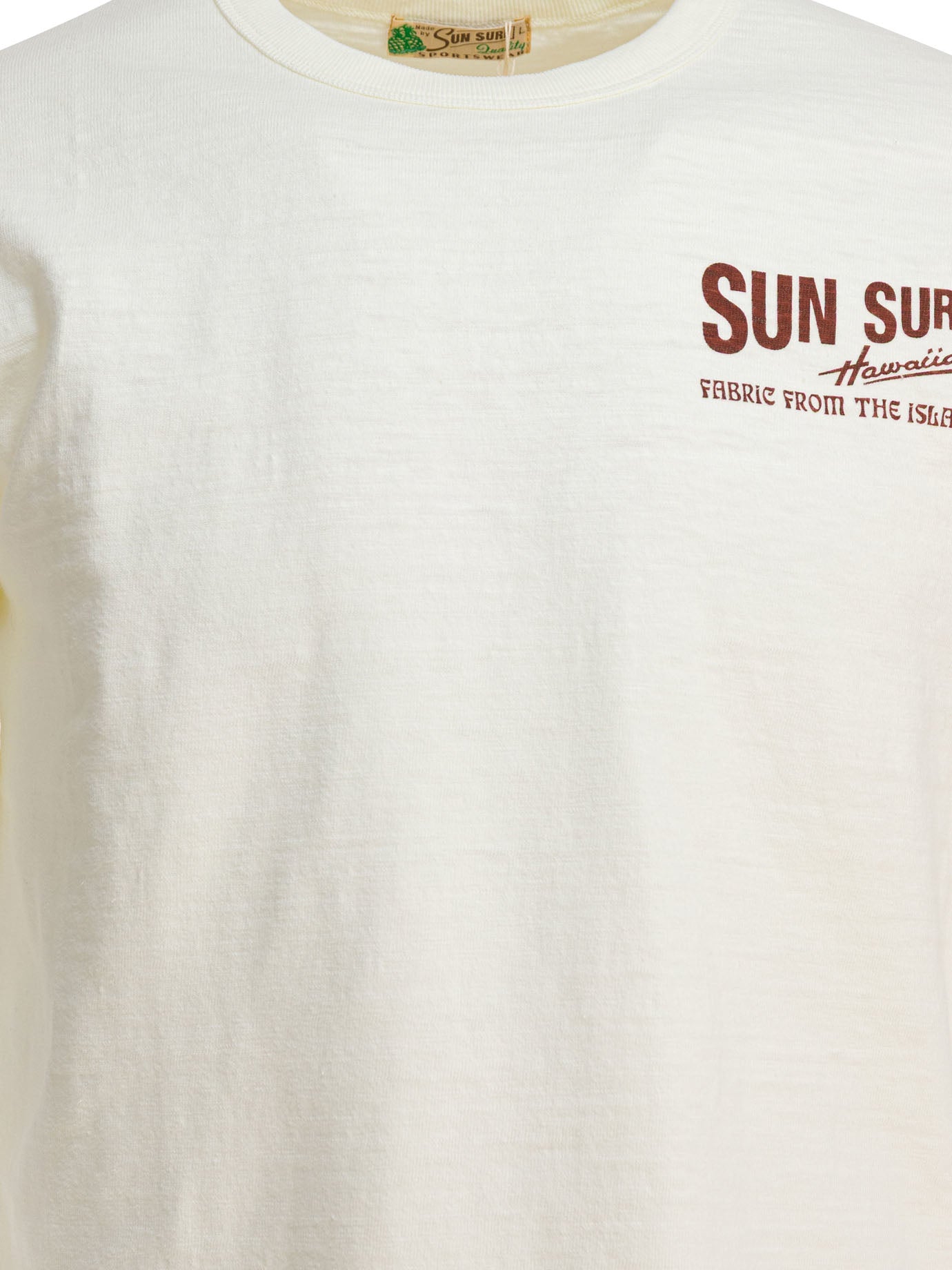 BEIGE COTTON T-SHIRT SUN SURF