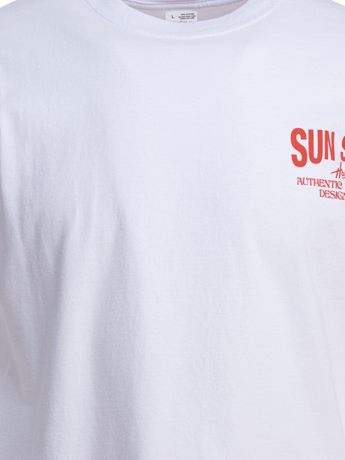 WHITE COTTON T-SHIRT SUN SURF