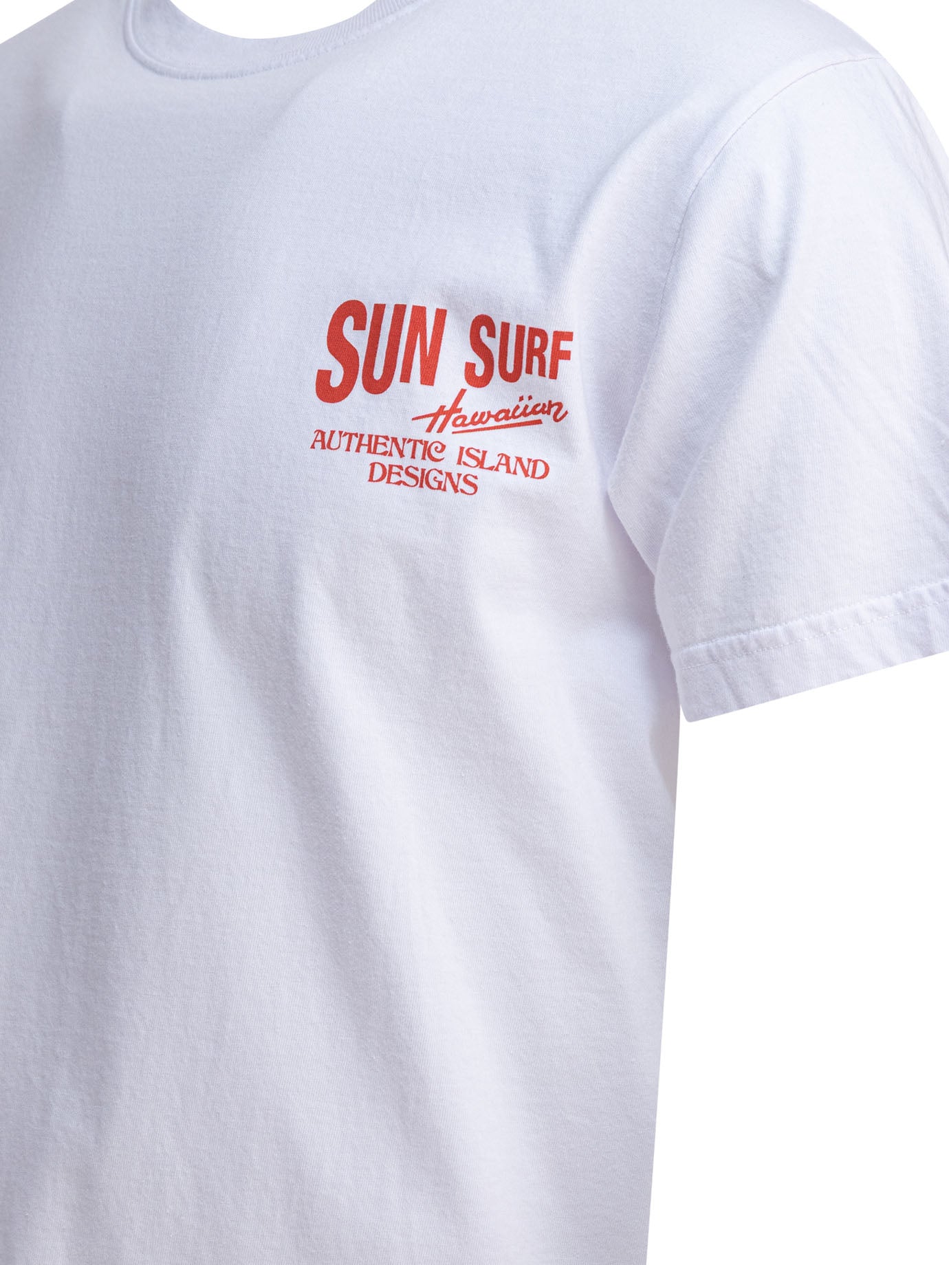WHITE COTTON T-SHIRT SUN SURF