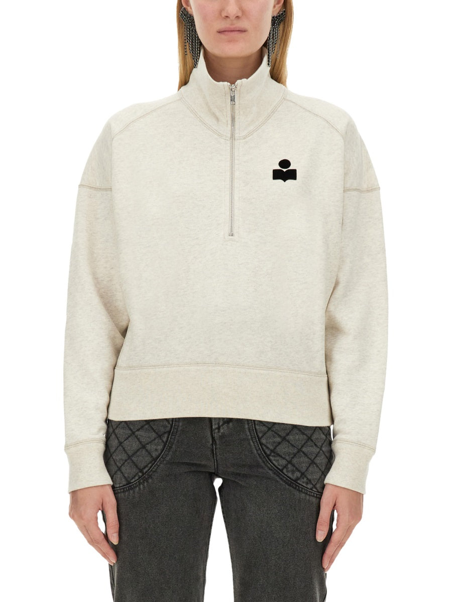 MELANGE SAND COTTON BLEND ROSS SWEATSHIRT Isabel Marant Etoile BEIGE O TAN 36F