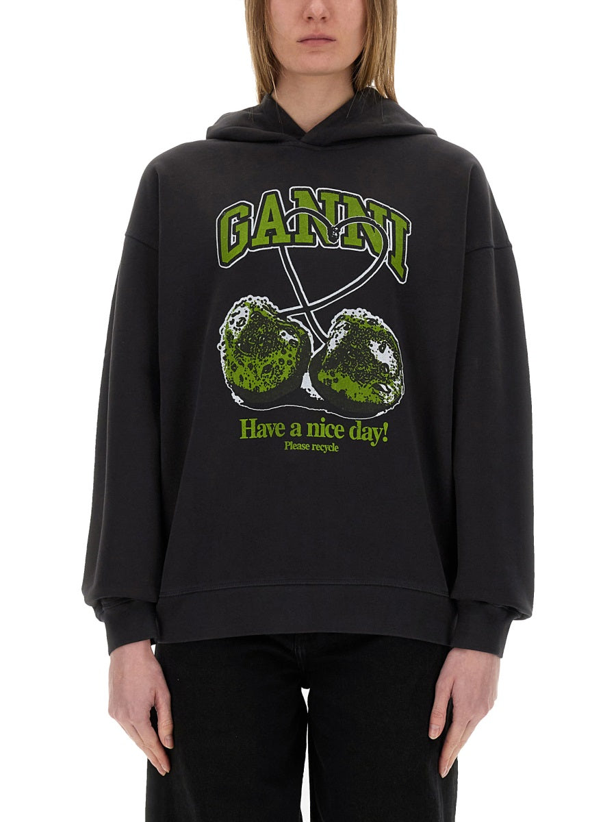 ISOLI CHERRIES SWEATSHIRT Ganni GREY L-XL