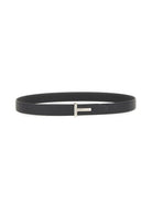 T GRAINY LEATHER BELT Tom Ford DARK NAVY + BLACK 100