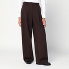 PLEATED TROUSERS WITH POCKETS THE LATEST BROWN 44