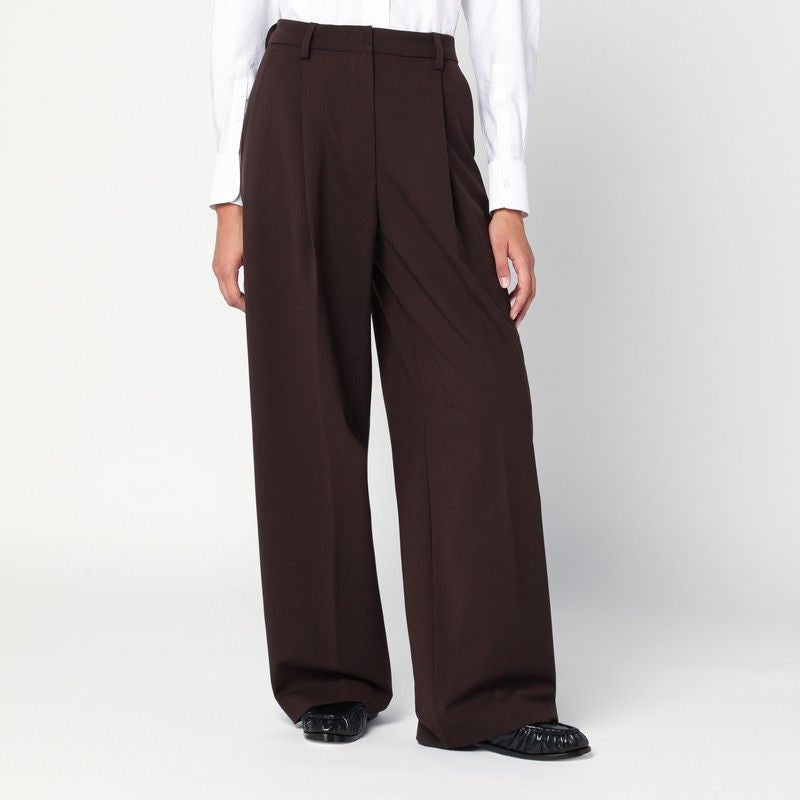 PLEATED TROUSERS WITH POCKETS THE LATEST BROWN 44