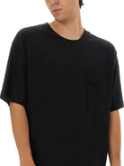 BLACK COTTON SILK T-SHIRTS Lemaire
