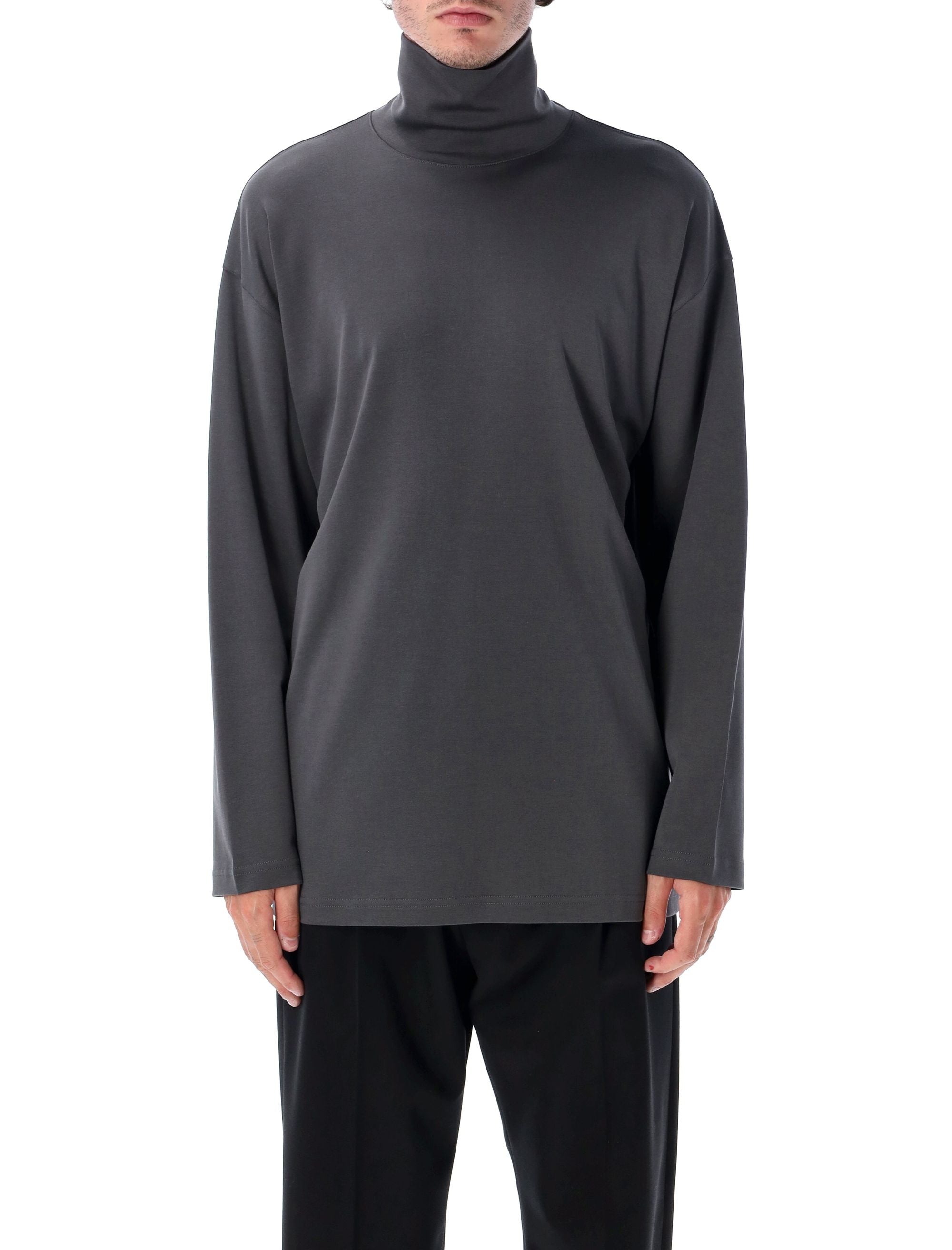 RELAXED MOCK NECK T-SHIRT Lemaire CARBON GREY S