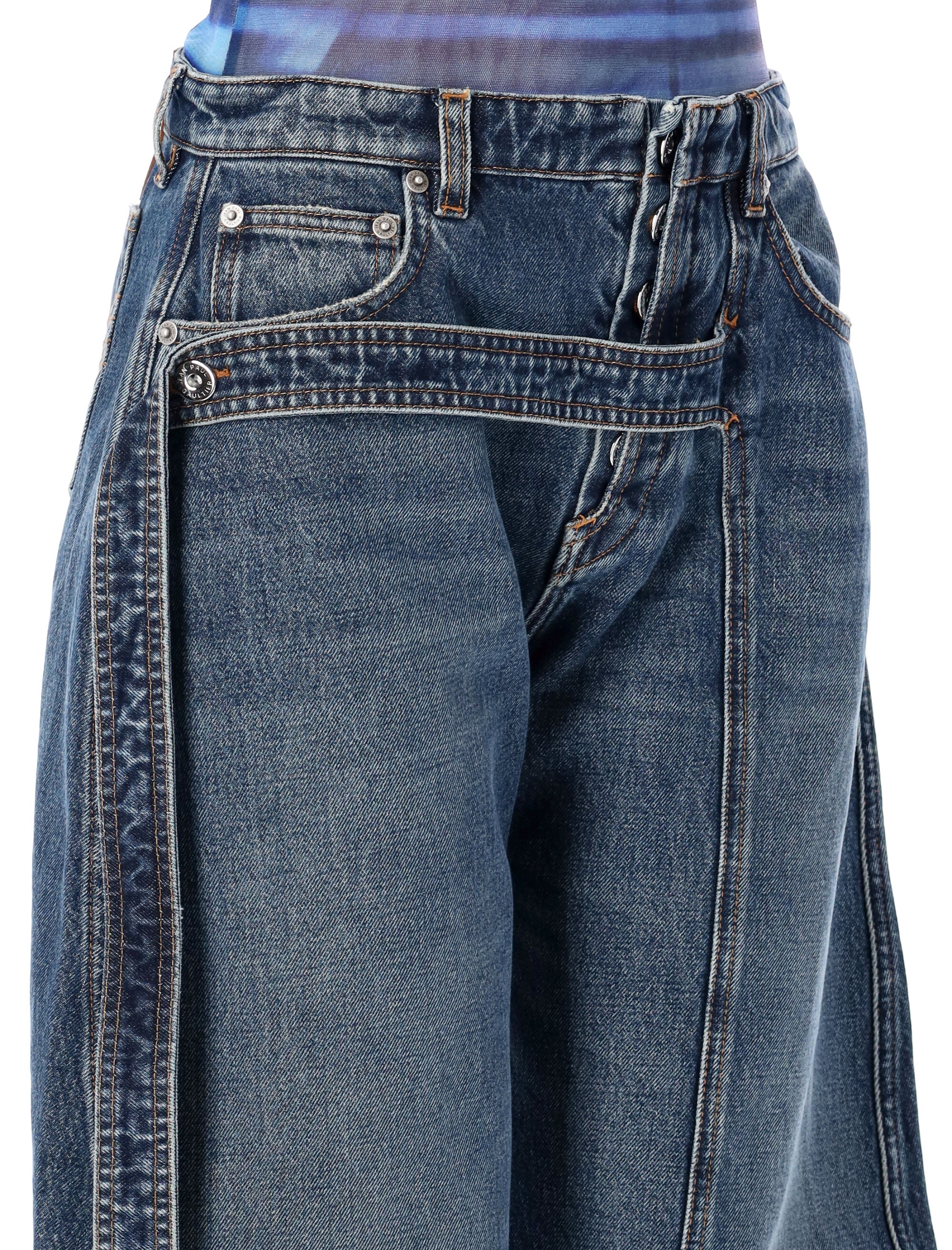 BLUE COTTON JEANS JEAN PAUL GAULTIER