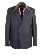 SINGLE-BREASTED JACKET IN BLUE MOHAIR WOOL Prada BLUE 50