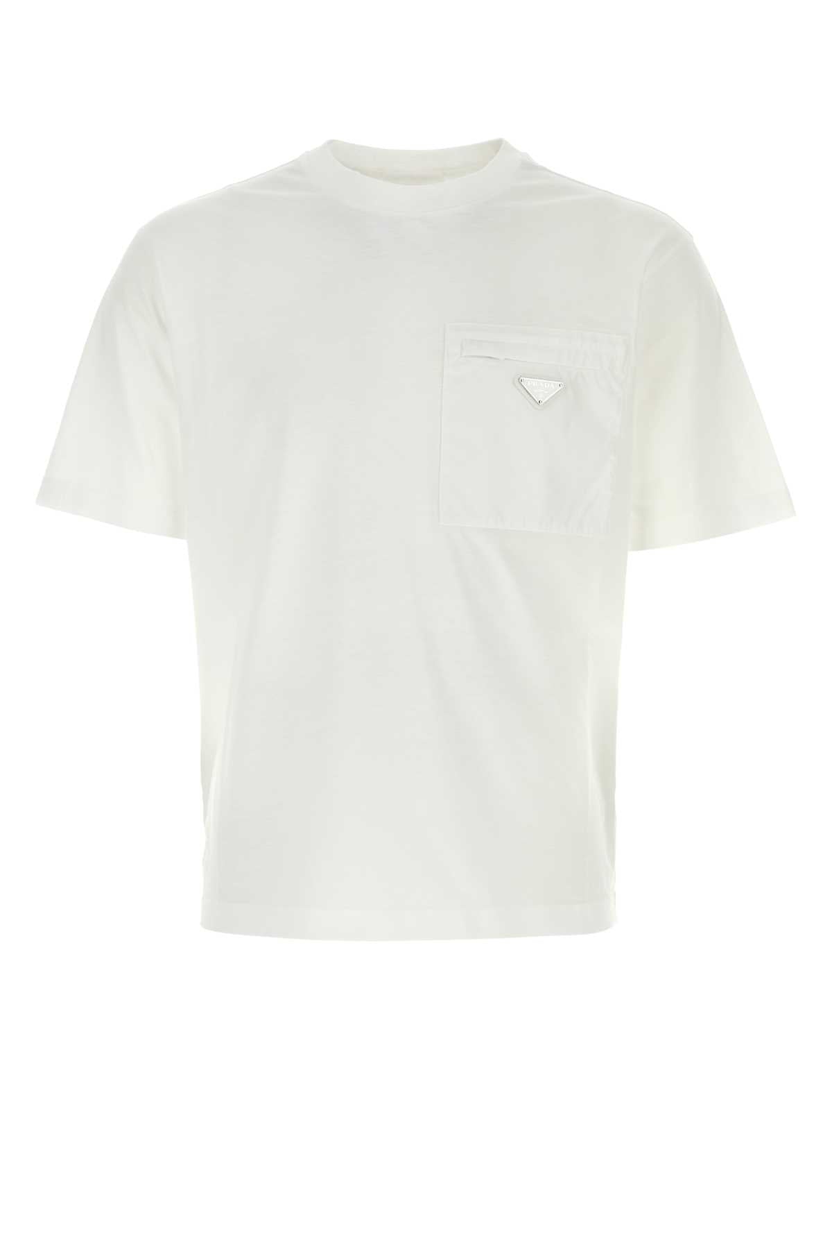 WHITE COTTON T-SHIRT Prada WHITE S