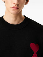 WOOL SWEATER WITH HEART INTARSIA DESIGN AMI Paris