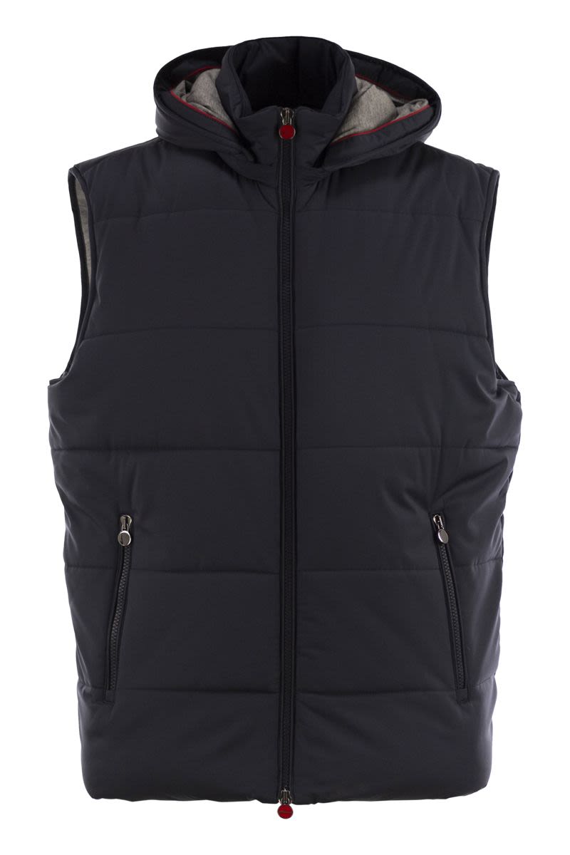 HOODED SLEEVELESS JACKET Kiton NAVY 52
