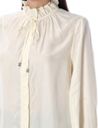 FLUID CUPRO TIE SHIRT Ganni