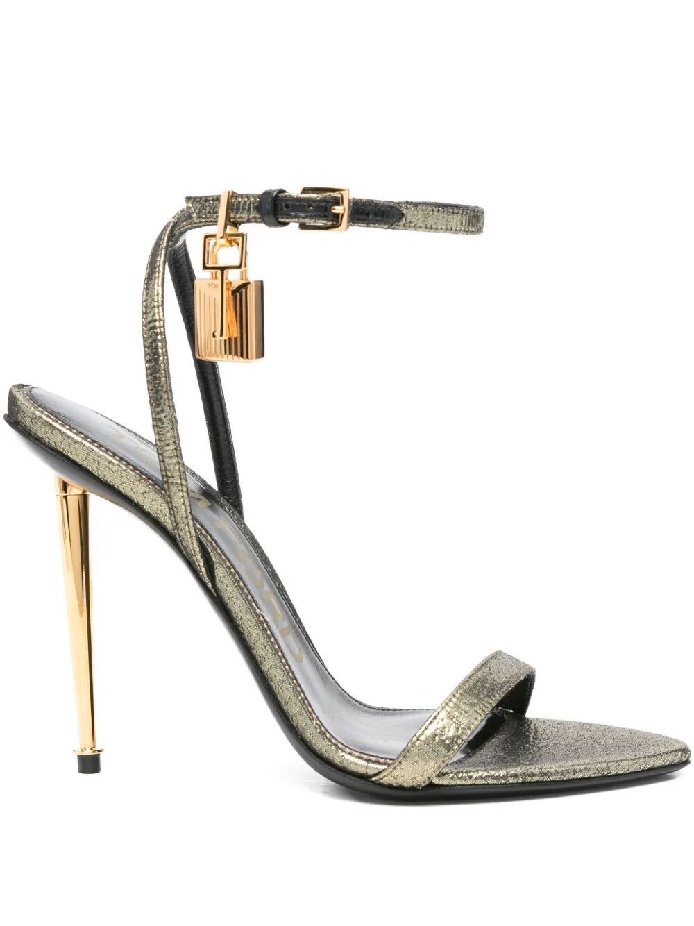 115MM PADLOCK STILETTO HEEL SANDALS Tom Ford METALLIC 36