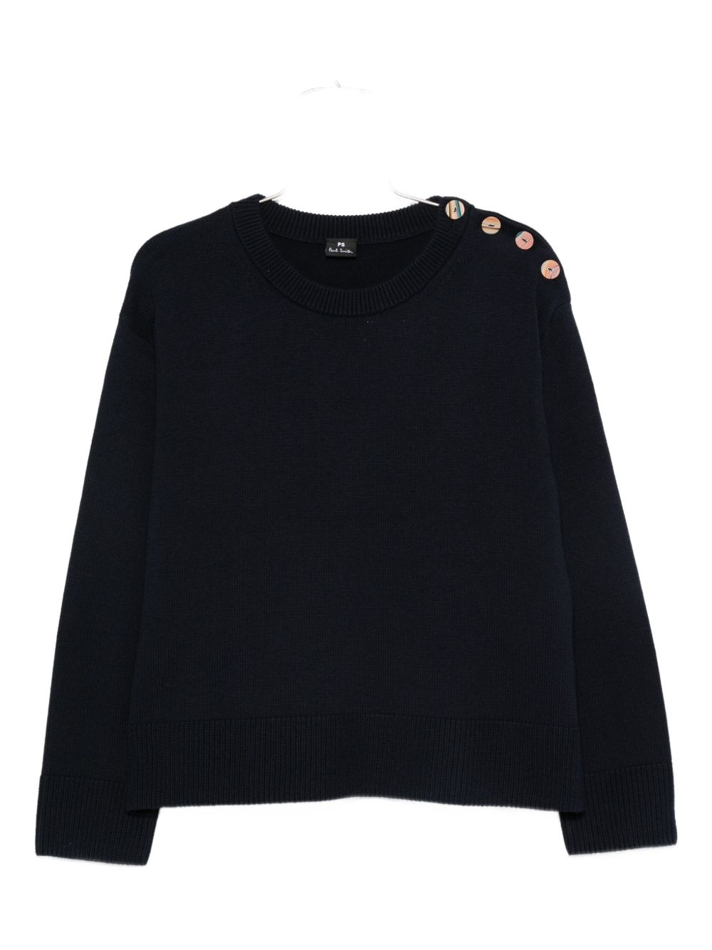 BLUE POLYESTER WOOL SWEATER