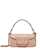LOCÒ LEATHER SHOULDER BAG Valentino Garavani POWDER UNI