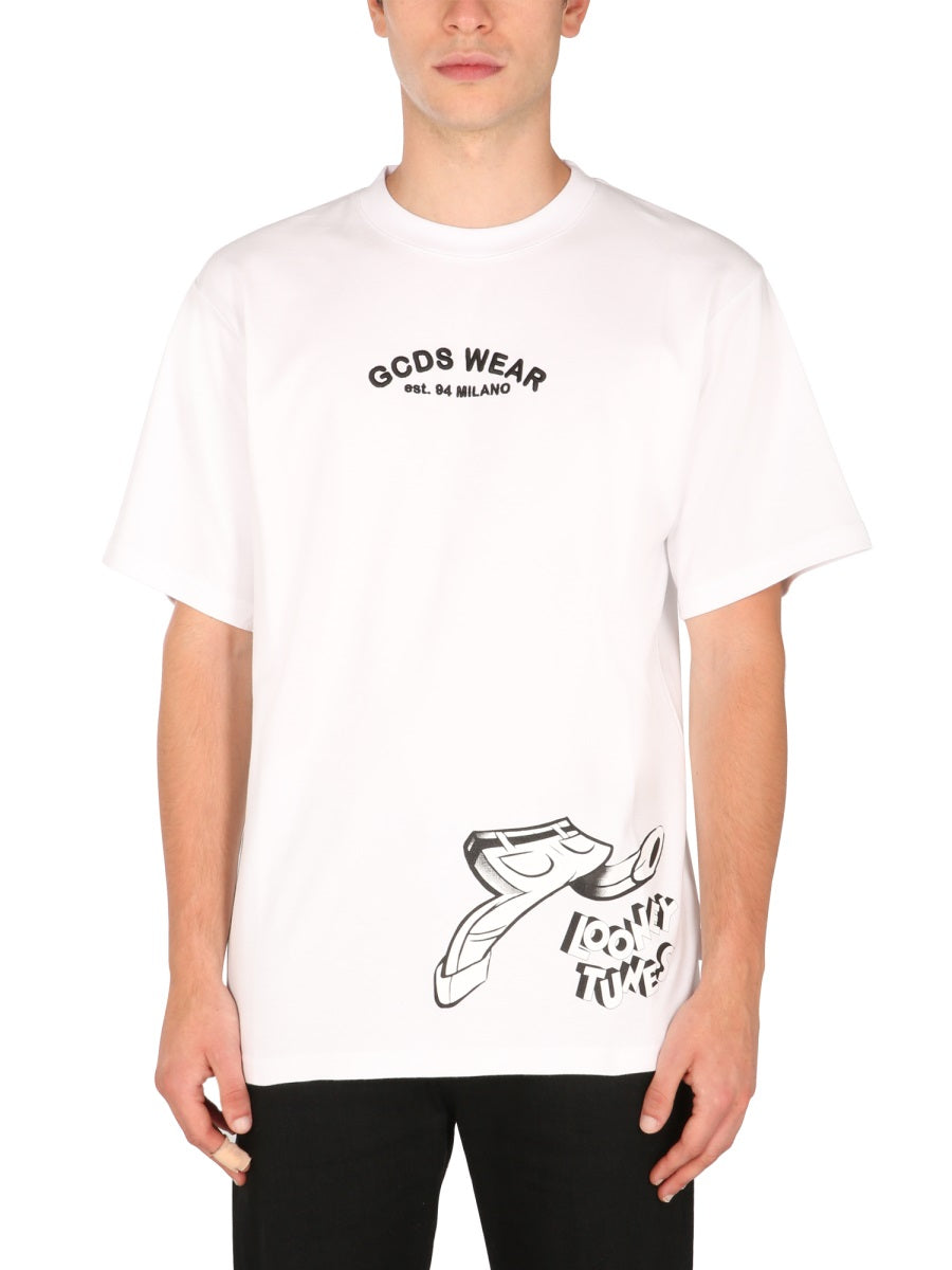 LOONEY TUNES PRINT TSHIRT GCDS WHITE S