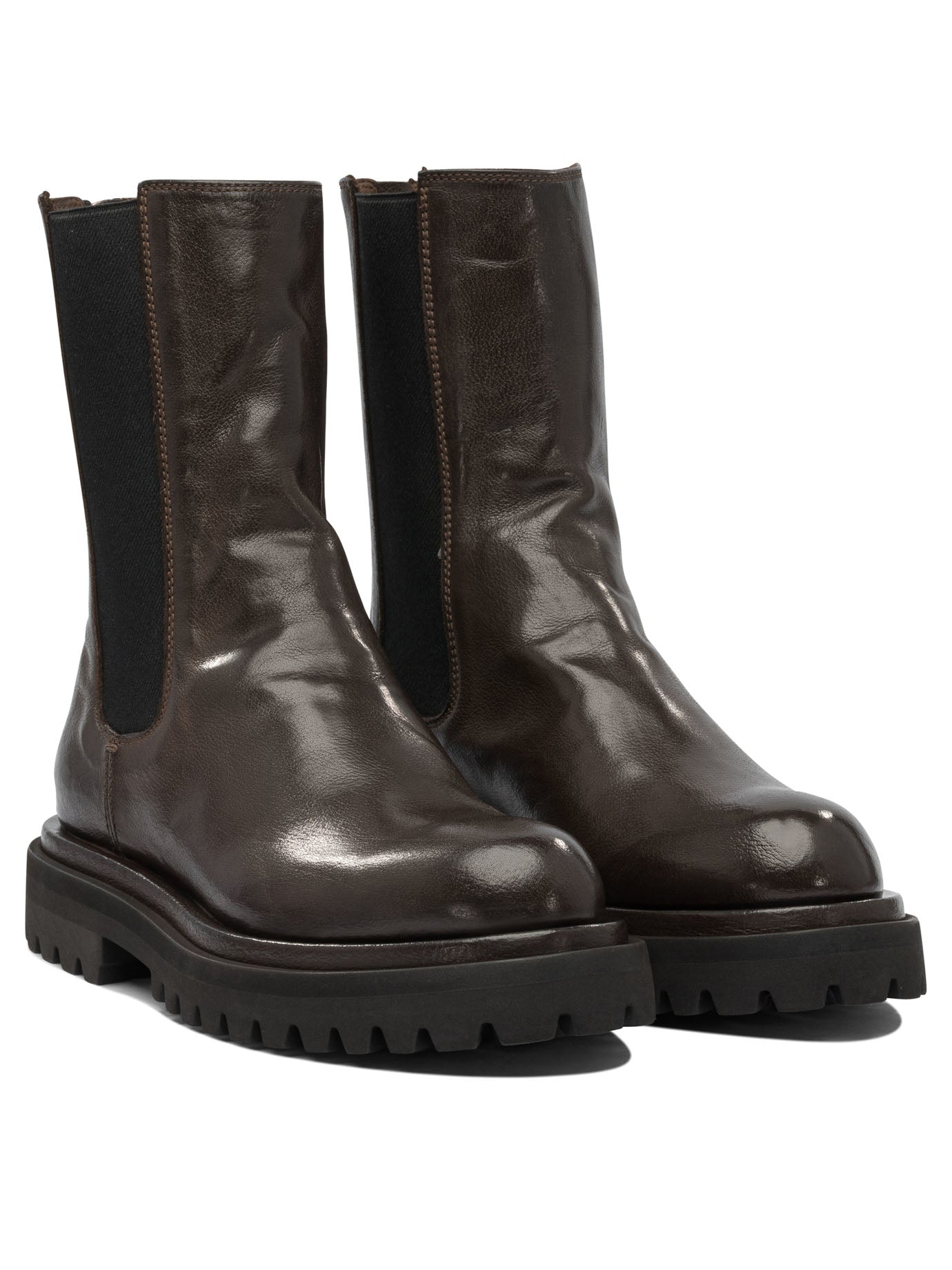 BROWN RUBBER ANKLE BOOTS Officine Creative
