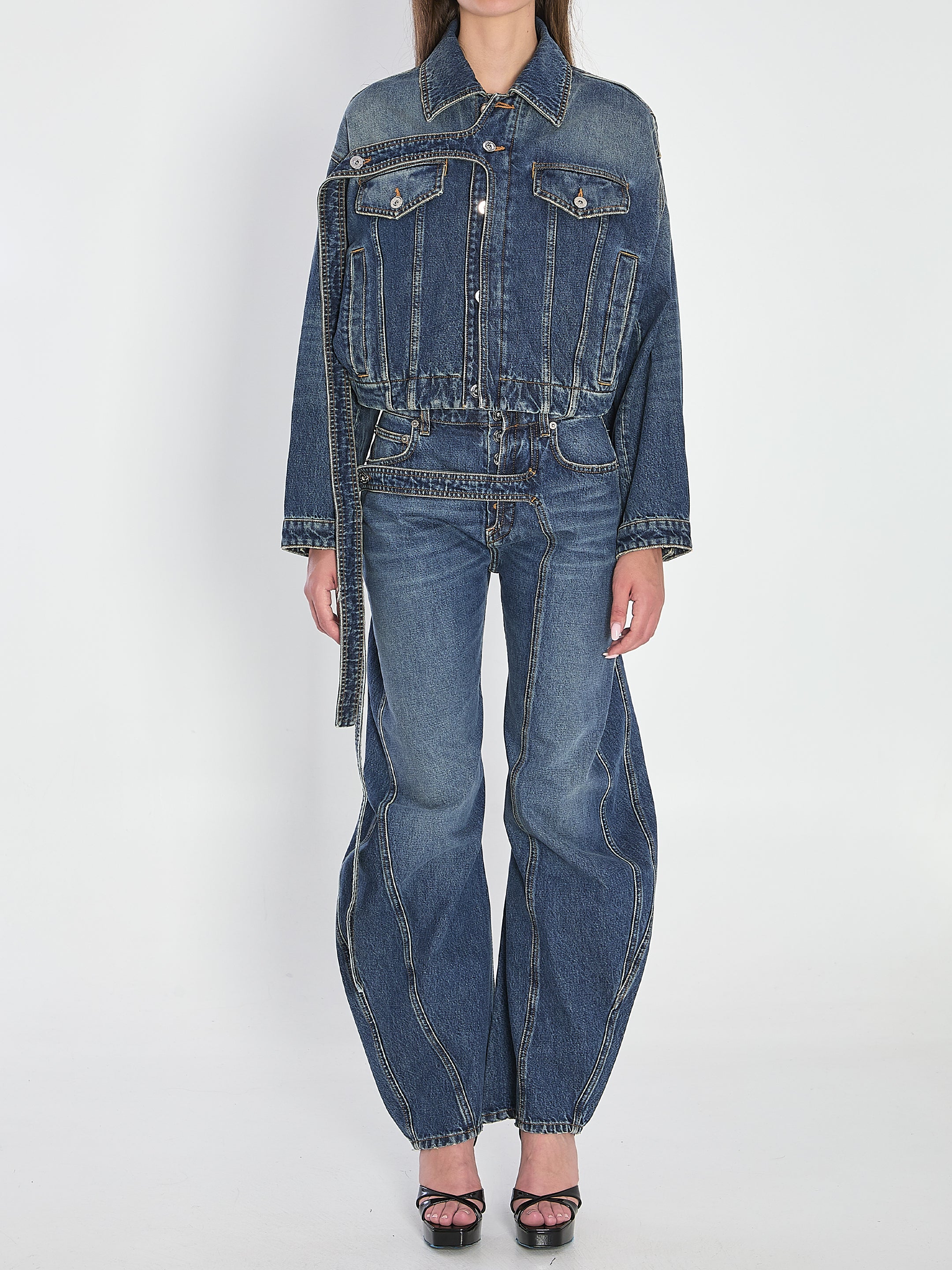 STRAP JACKET IN DENIM JEAN PAUL GAULTIER