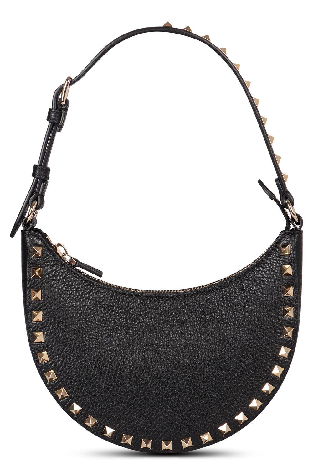 ROCKSTUD MINI LEATHER HOBO BAG Valentino Garavani black TU