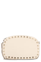 ROCKSTUD LEATHER CROSSBODY BAG Valentino Garavani Ivory TU