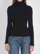 RIBBED KNIT PULLOVER JEAN PAUL GAULTIER BLACK S