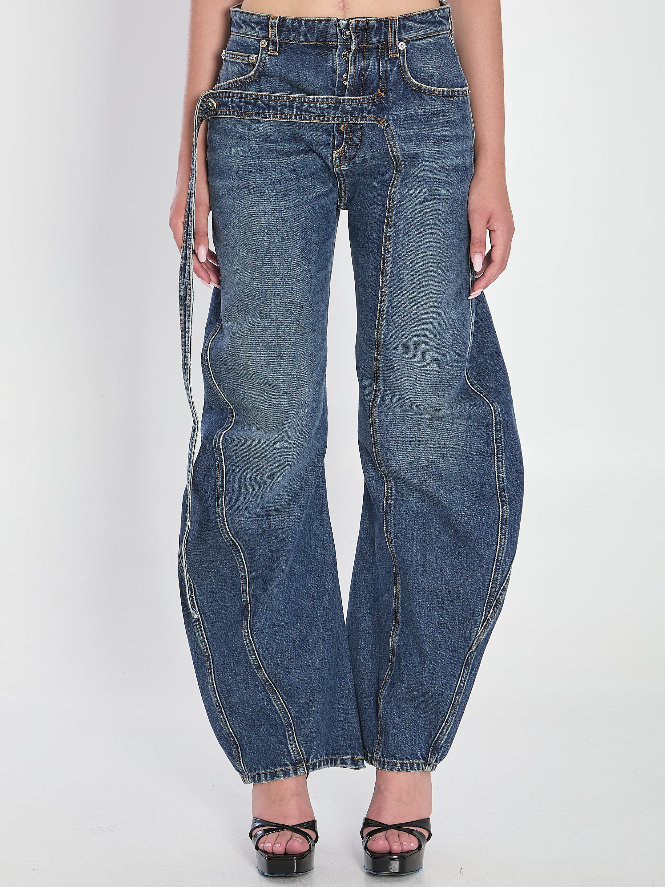 STRAP JEANS IN DENIM JEAN PAUL GAULTIER BLUE 25