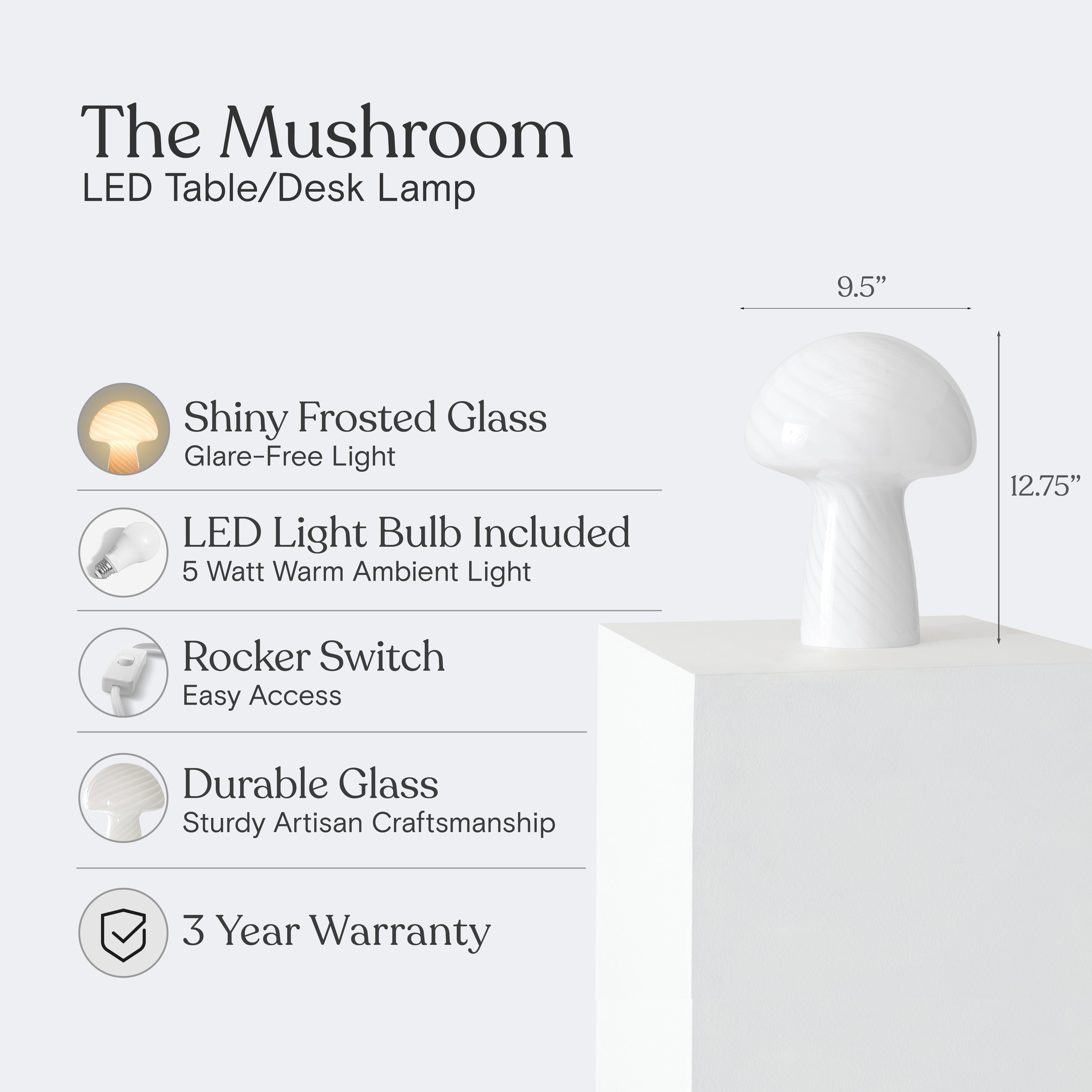 Mushroom LED Table Lamp Bundle Brightech