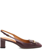 LEATHER SLINGBACK PUMPS Tod's BROWN 39