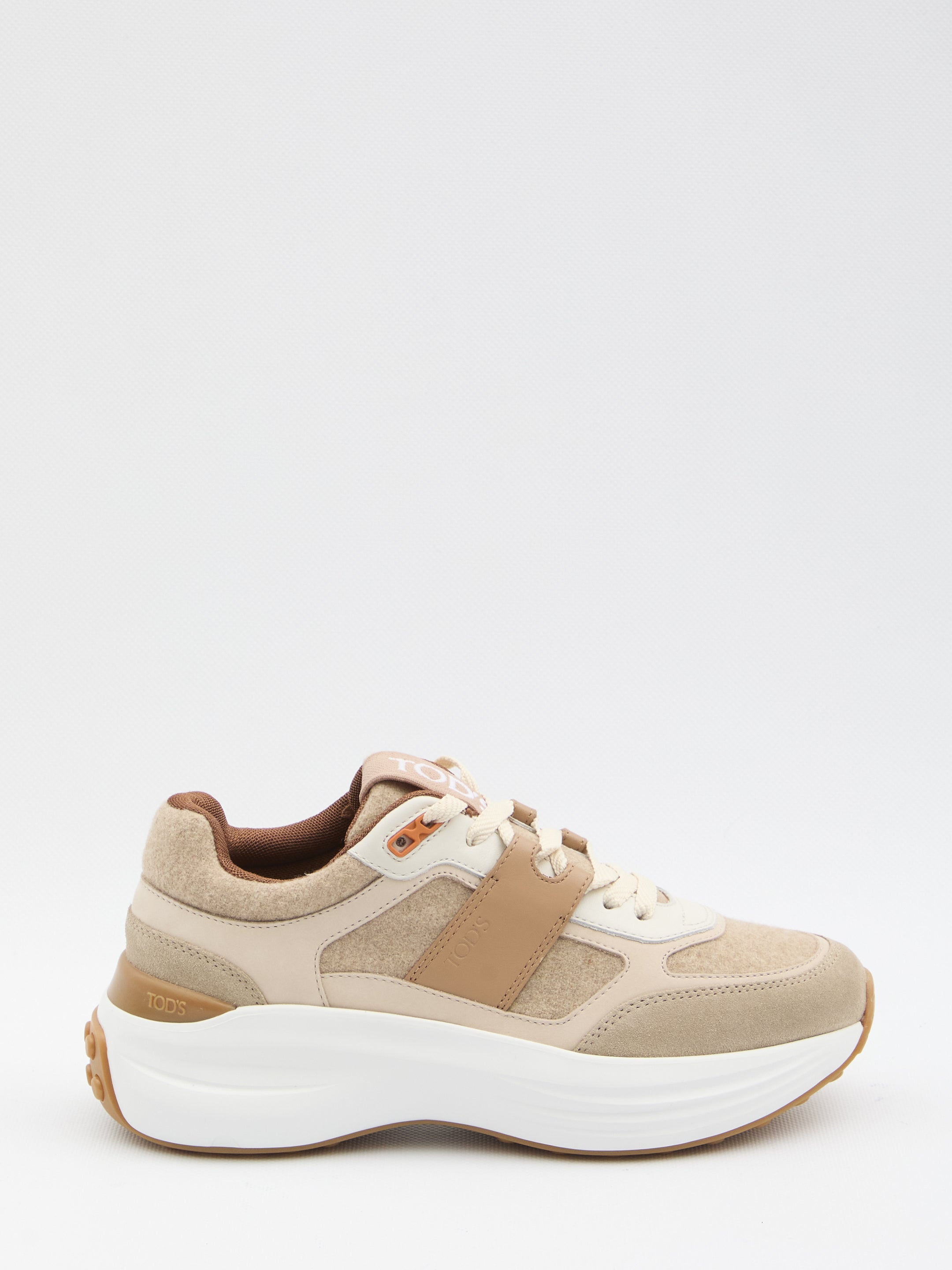 SNEAKERS IN FABRIC AND SUEDE LEATHER Tod's BROWN 36