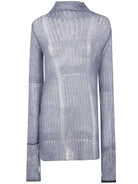 SHEER ASYMMETRY LONG KNIT Y's BLUE 2