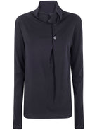 KA- BACK BUTTON OFF-NECK T Y's BLACK 2
