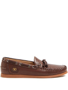 BROWN LEATHER FLAT SHOES Valentino Garavani LEATHER BROWN 41