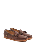 BROWN LEATHER FLAT SHOES Valentino Garavani