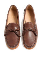 BROWN LEATHER FLAT SHOES Valentino Garavani