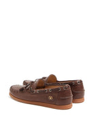 BROWN LEATHER FLAT SHOES Valentino Garavani