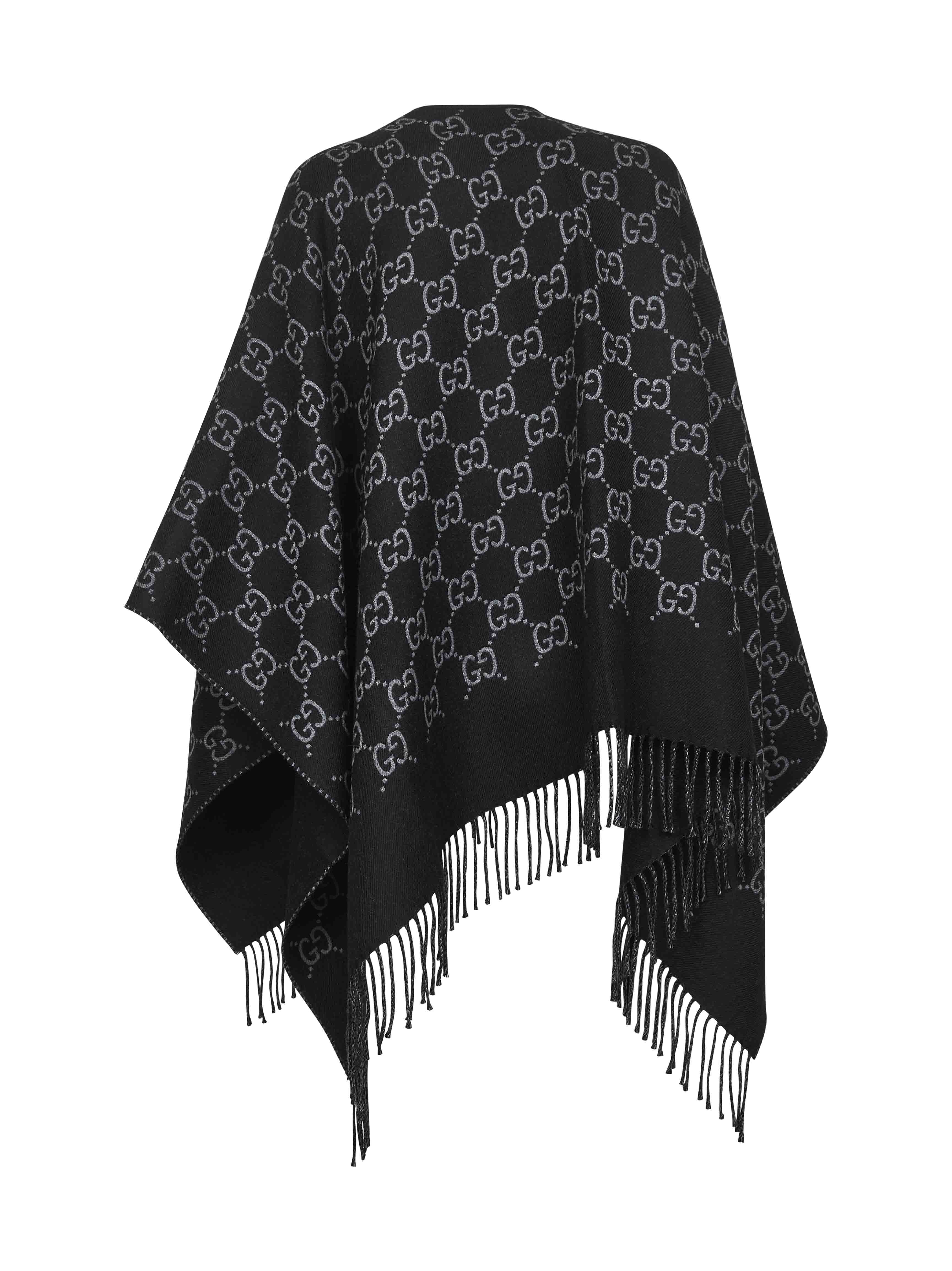 Black GG Wool Jacquard Cape – Lord & Taylor Black GG Wool Jacquard Cape – Lord & Taylor