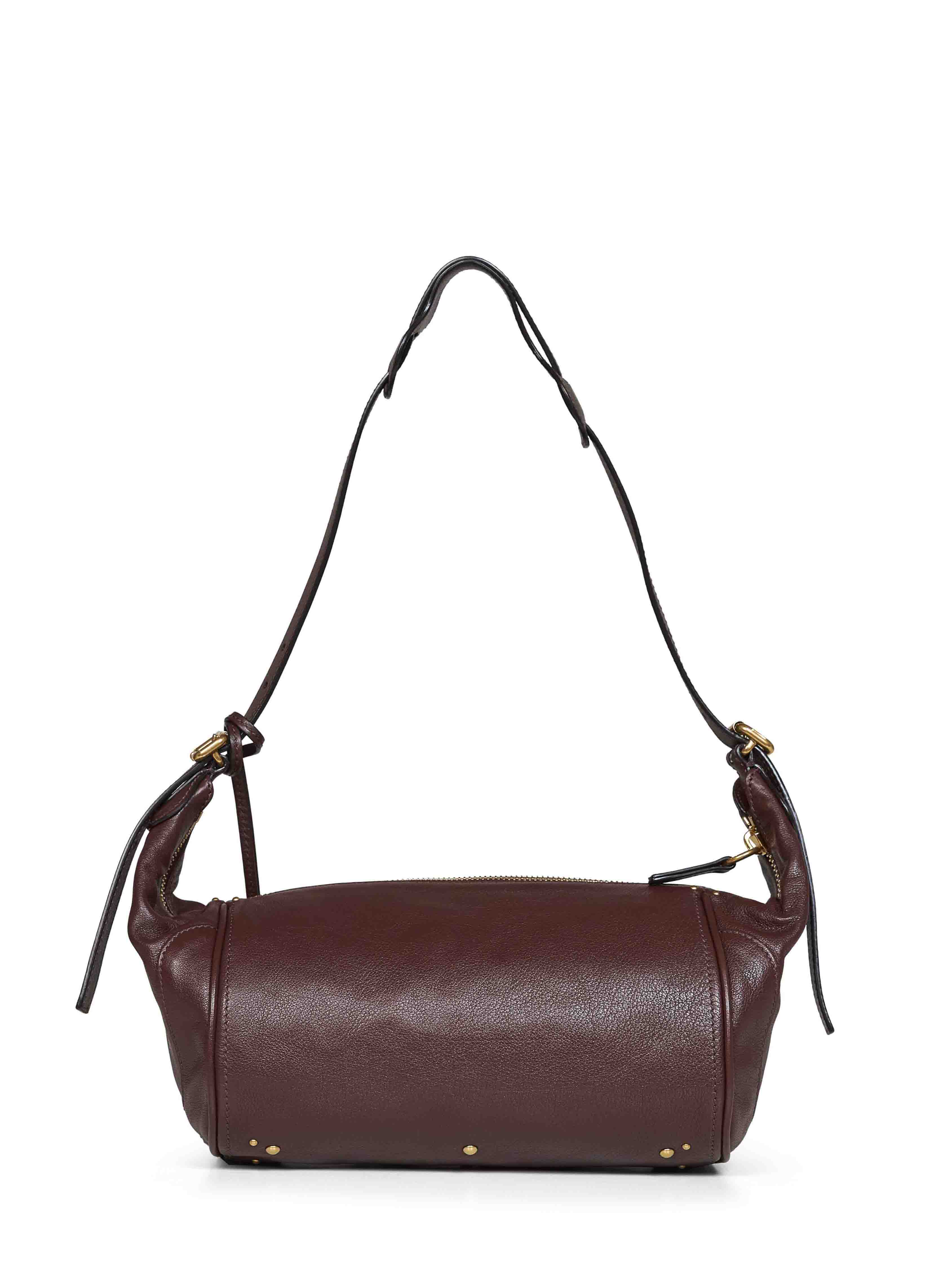 Brown Chloé Paddington crossbody bag rear view with micro stud detailing