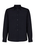 Dark blue Jil Sander wool-mohair shirt, front view