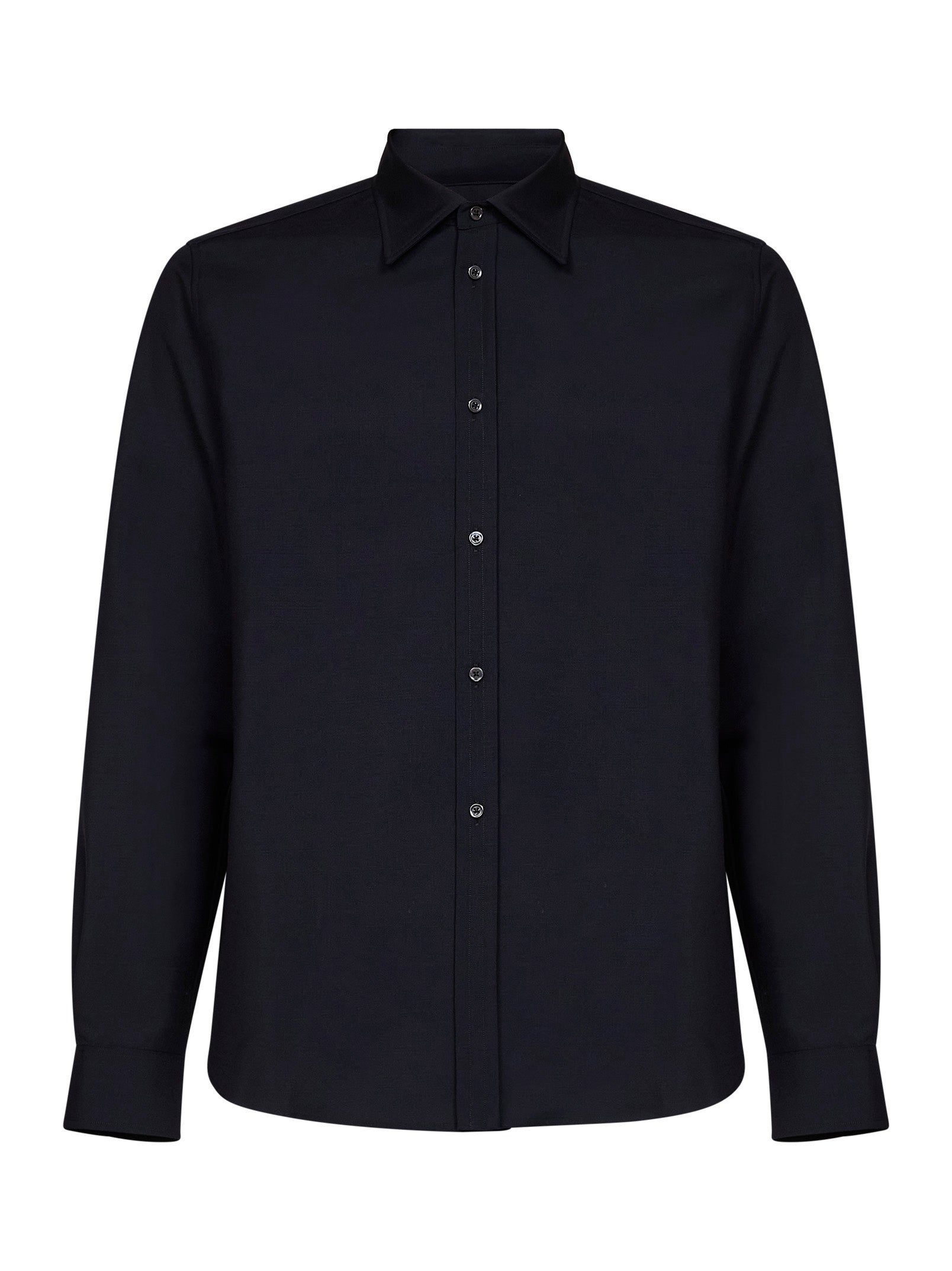 Dark blue Jil Sander wool-mohair shirt, front view