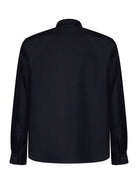 Dark blue Jil Sander wool-mohair shirt, back view showing yoke